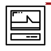 beat in monitor glyph icon vector