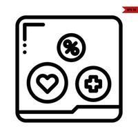 medicine, heart with sale in button with in file line icon vector