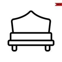 icono de línea de cama vector