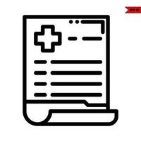 Medicine in paper document line icon vector