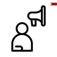 megaphone with person line icon vector