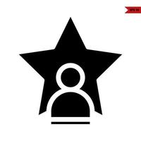 person with star glyph icon vector