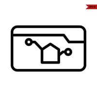 home in file line icon vector