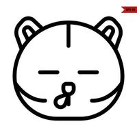 emoticon bear line icon vector