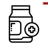 bottle drug with medicine line icon vector