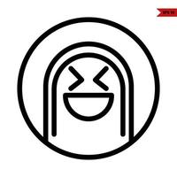 emoticon sticker message line icon vector