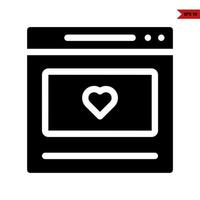 heart in layout glyph icon vector