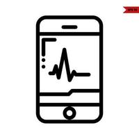 Beat in screen mobile phone line icon vector