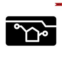 label in file glyph icon vector