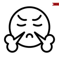 emoticon sticker line icon vector