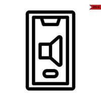 megaphone in screen mobile phone line icon vector