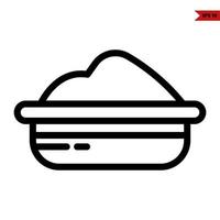 wheat in bowl line icon vector