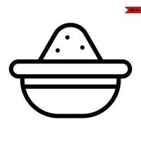 wheat in bowl line icon vector