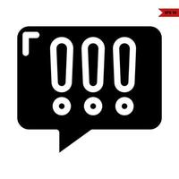 dangerous in speech bubble glyph icon vector