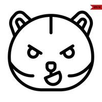 emoticon bear line icon vector