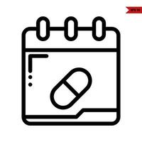 drug in notes paper line icon vector