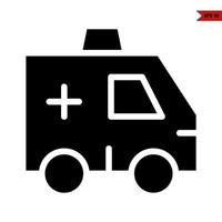 ambulance car glyph icon vector