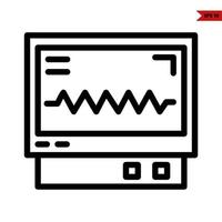 beat   in monitor line  icon vector