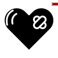 bandage in heart glyph icon vector