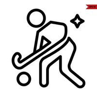 person playing sport golf line with sparkle icon vector