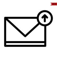 mail and arrow in button line icon vector