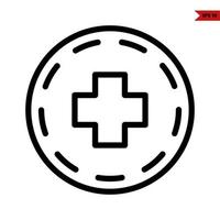 medicine in button line icon vector