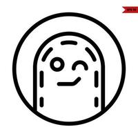 emoticon línea icono vector