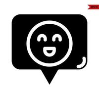 emoticon in speech bubble glyph icon vector