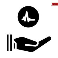 beat in button with in over hand glyph icon vector