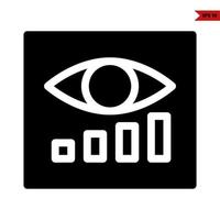 eye with chart in frame glyph icon vector