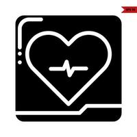 heart beat in frame glyph icon vector