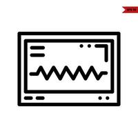 Beat in monitor line icon vector