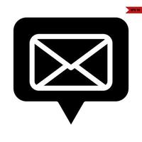 mail in speech bubble glyph icon vector