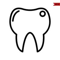 Tooth line icon vector