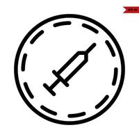 injection in button line icon vector