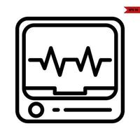 beat in monitor glyph icon vector