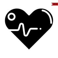 heartbeat glyph icon vector