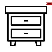 drawer line icon vector