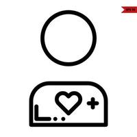 Heart in person line icon vector