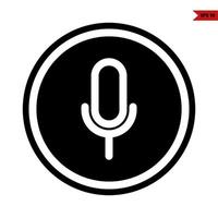 microphone in button glyph icon vector