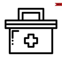 Medicine in bag line icon vector