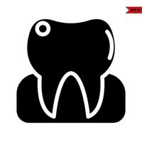 tooth glyph icon vector