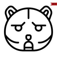 emoticon oso línea icono vector