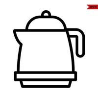 teapot line icon vector