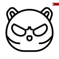 emoticon sticker line icon vector