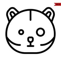 emoticon bear line icon vector