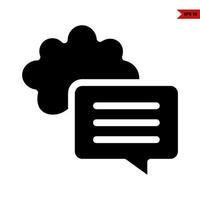 speech  bubble with cloud glyph icon vector