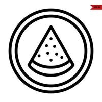 Watermelon in button line icon vector