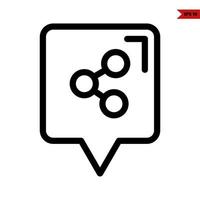 share in speech bubble line icon vector