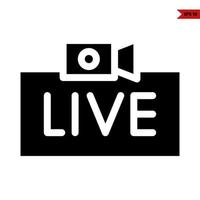 live in frame with camera video glyph icon vector